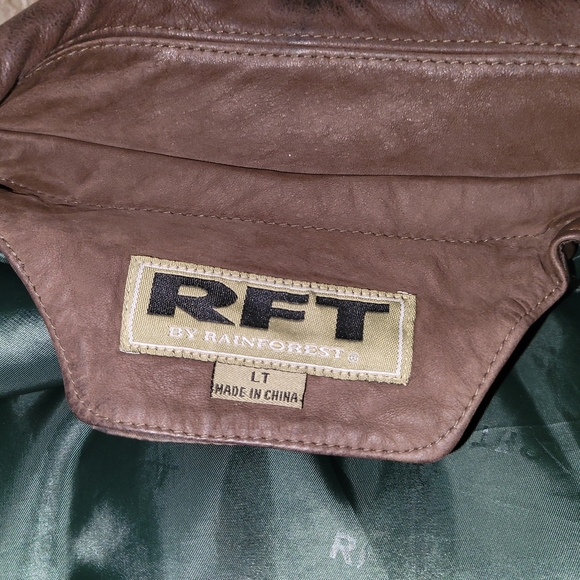 Mens large leather coat with removable down liner great condition. RFT - Picture 2 of 4